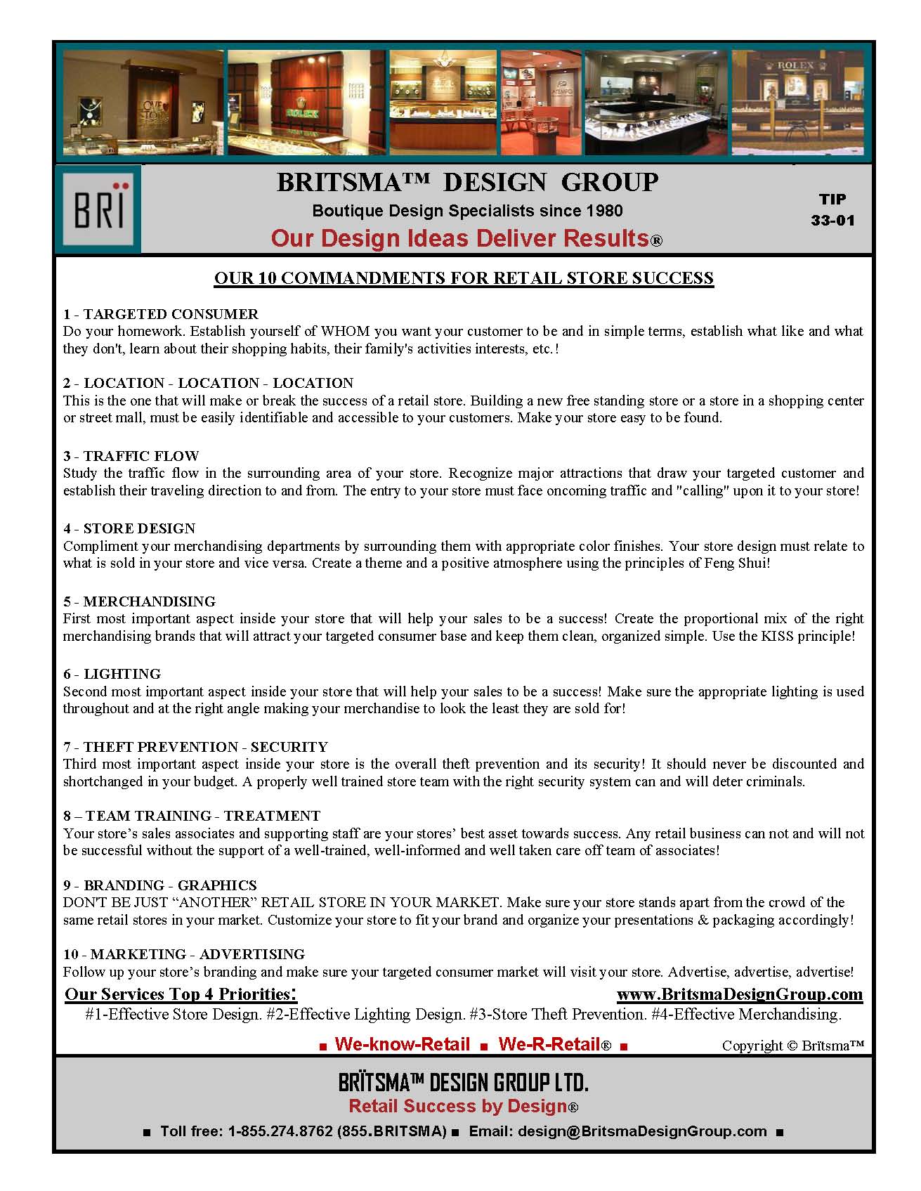 Britsma Retail Tips